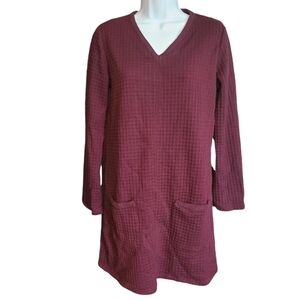 MAX STUDIO burgundy waffle knit dress XS